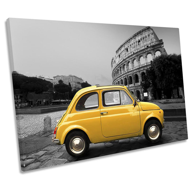 Retro Little Car Rome - Wrapped Canvas Print, 30.5cm H x 45.7cm W