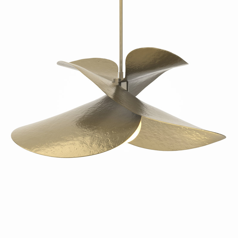 Hibiscus 1 - Light Unique/Statement Geometric Pendant, Modern Brass