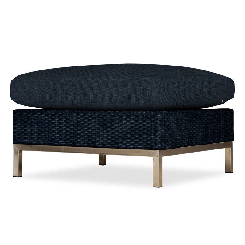 Elements Outdoor Ottoman, Ebony, Cottage Pepper