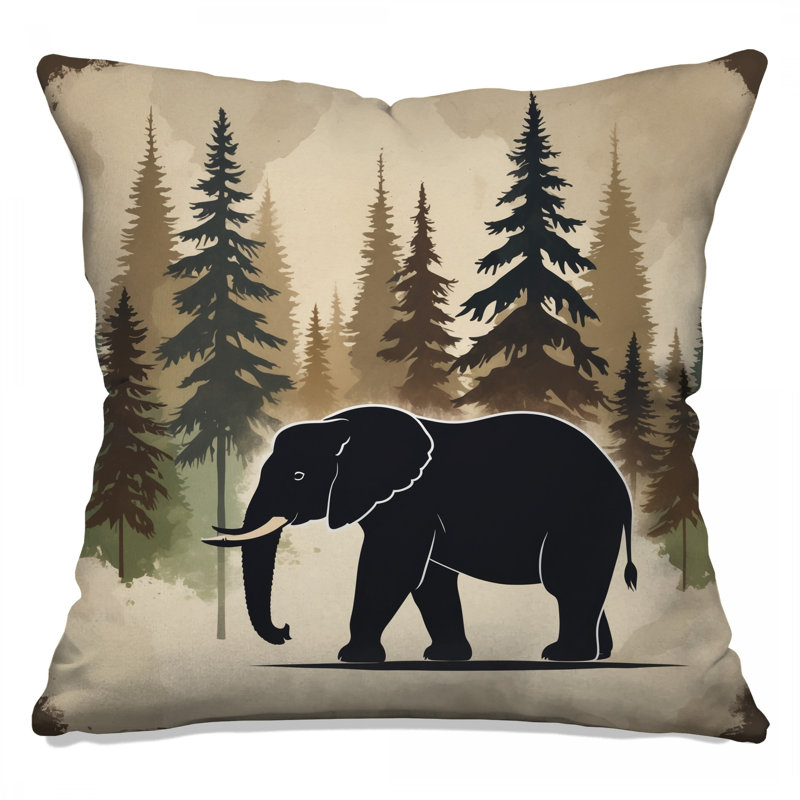 Coussins Elephant In Forest, 26 po x 26 po