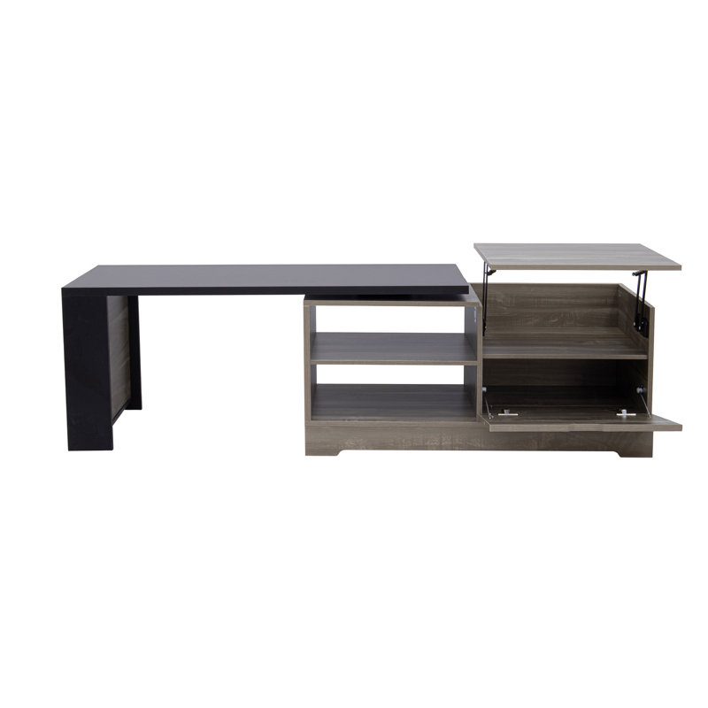 Table basse à plateau relevable Farmhouse, Noir
