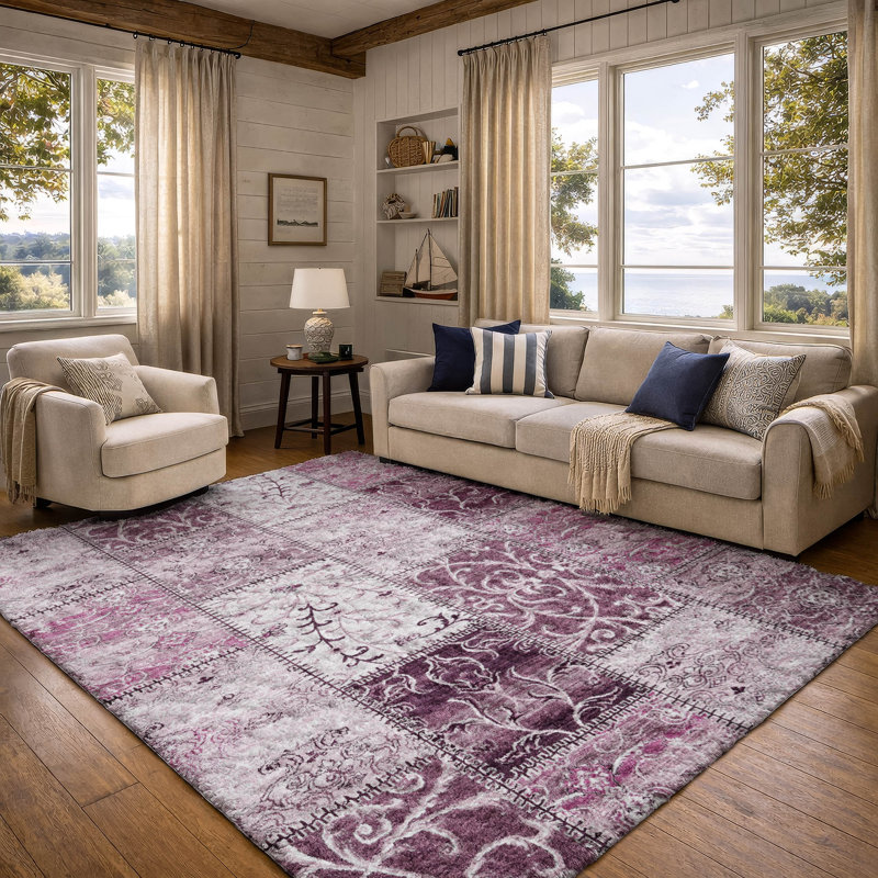 Tapis à poils longs de qualité supérieure lavable à la machine ADS566, Burgundy, 10' x 14'