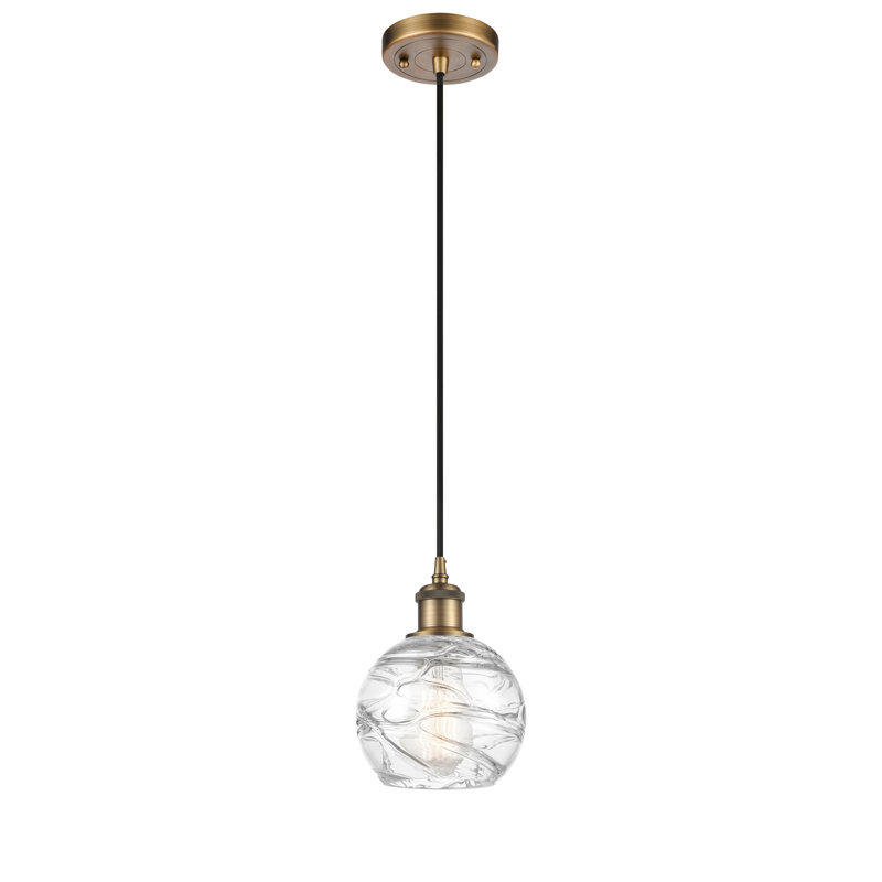Luminaire suspendu sphère 1 lumière Aanya, Ampoule non incluse, Laiton brossé
