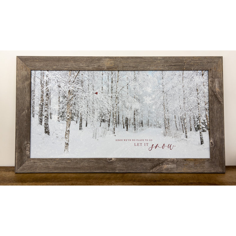 Let It Snow Birch Winter Trees Cardinal - cadre photo