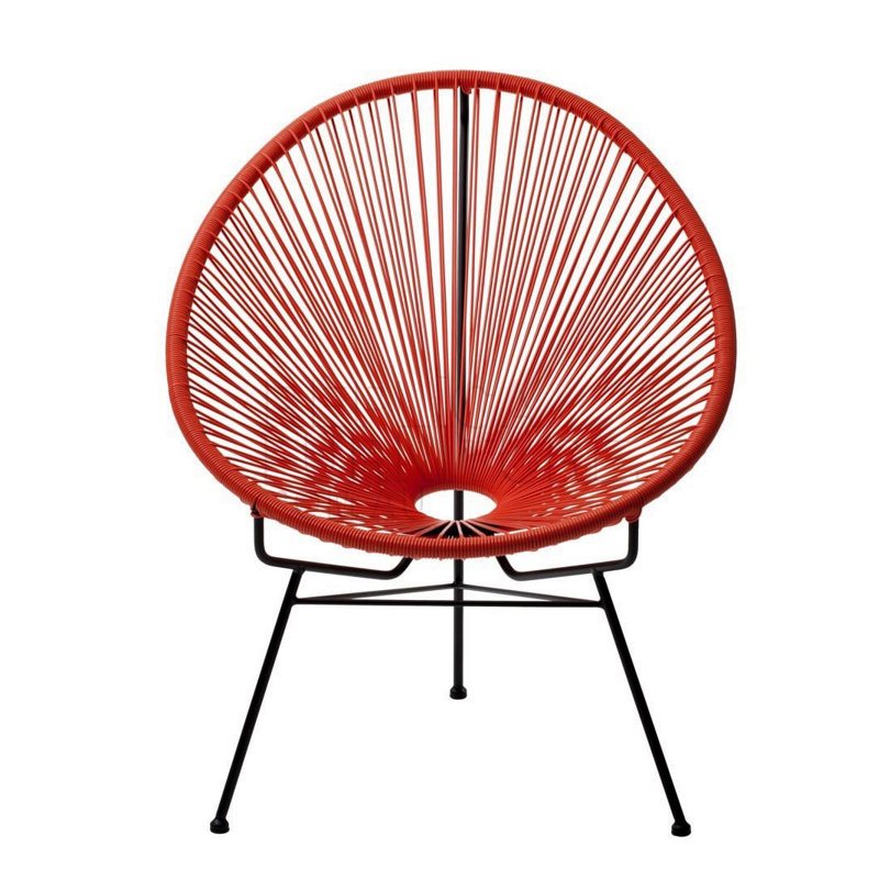 Chaise de terrasse Heida, Rouge / Noir