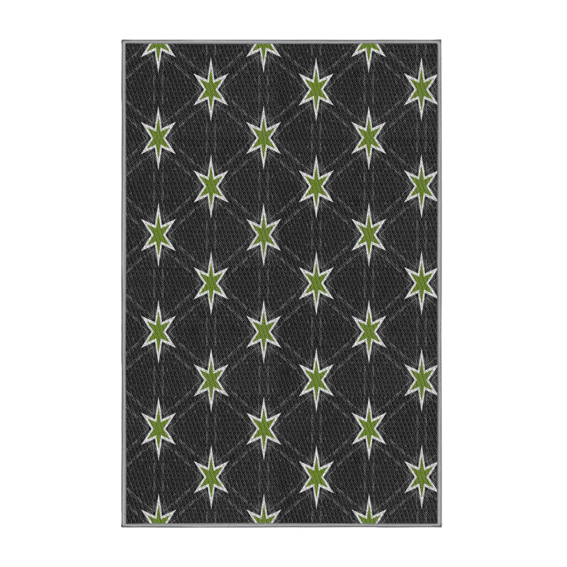 Tapis noir tissé à la machine, Rectangle 4 pi x 6 pi