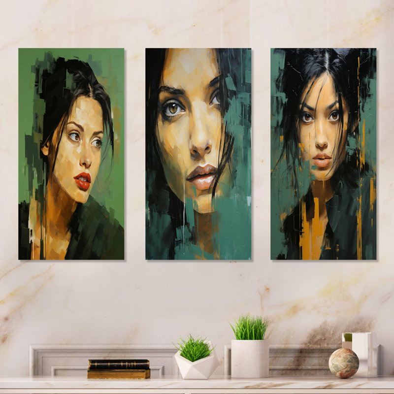 Portrait de jolie jade verte, H 28 po x l 36 po, Toile tendue