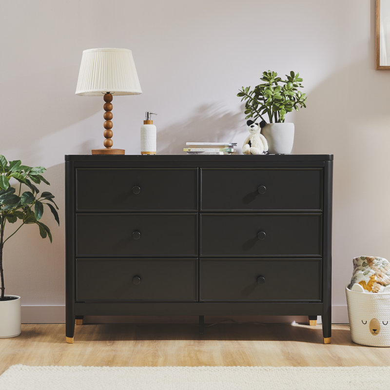 Little Seeds Aster 6-Drawer Dresser, Black