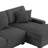 3 - Piece Upholstered Gray Corduroy Modular Sectional Sofa with Pillow Back and Solid Wood Legs-640565355-640565350