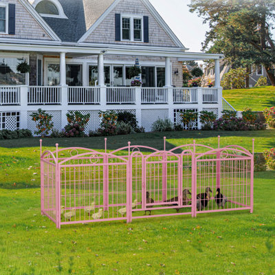 8-Panel Metal Dog Playpen - Heavy Duty Indoor/Outdoor Pet Fence with Door, Foldable, Rust-Resistant, DIY Shapes for Small/Medium/Large Dogs, Cats & S
