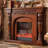 Walnut Solid + Manufactured Wood Electric Fireplace