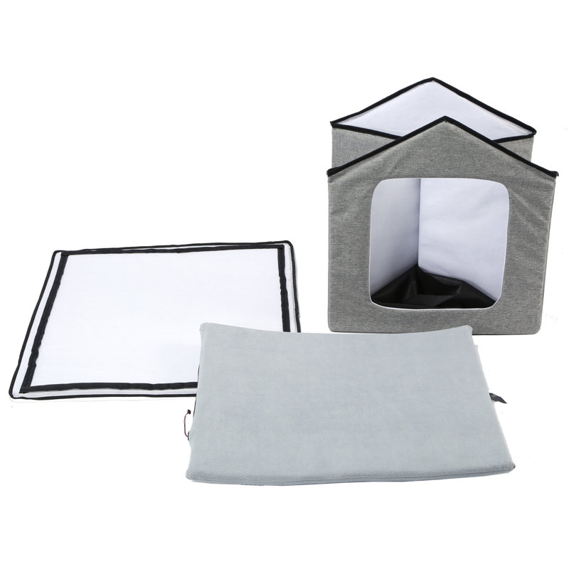 Small Beige Insulated Smart Pet House with Heating and Cooling