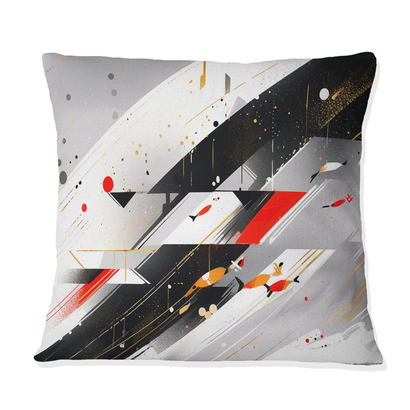 Multicolor Symmetrical Stripes I - Cubism Printed Throw Pillow