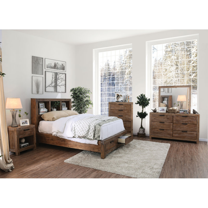 Truston Solid Wood Panel Bed, Queen