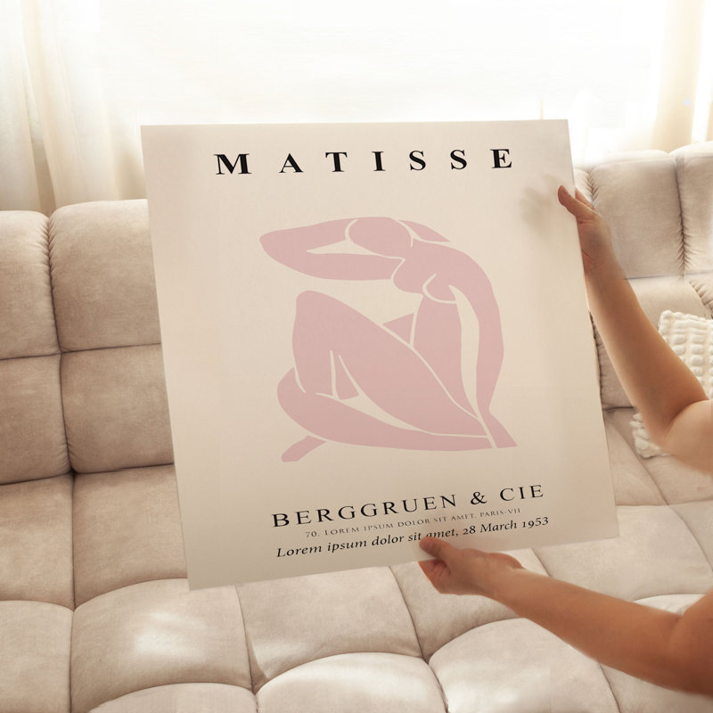 «People and Portraits Blush Pink Matisse», reproduction d'art sans cadre, H 28 po x l 28 po