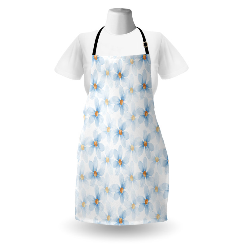 Bungalow rose tablier pastel unisexe camomille art taille adulte bleu jaune blanc