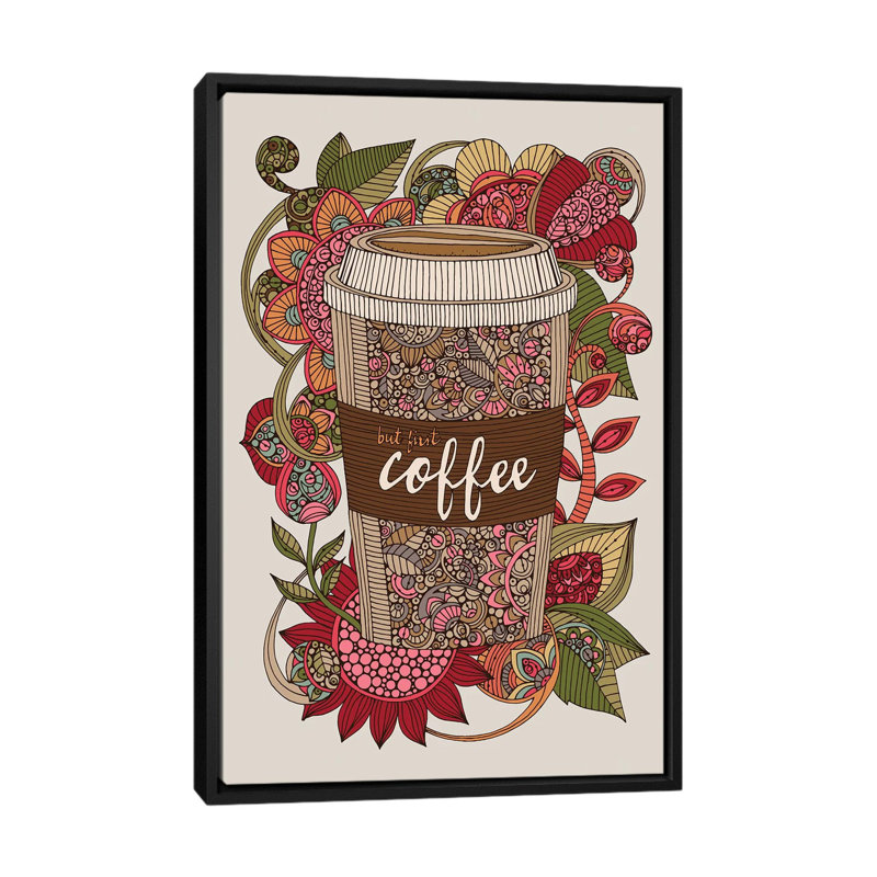 But But Coffee par Valentina Harper - reproduction d'art graphique sur toile, H 26 po x l 18 po x P 1,5 po, Pas de tapis