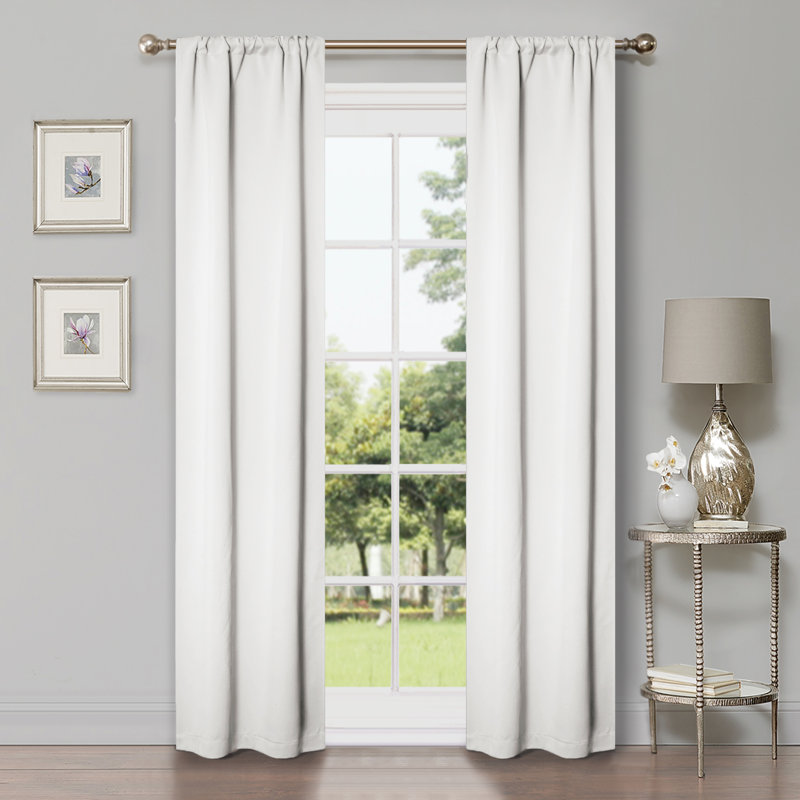 Paire de rideaux obscurcissant avec œillets Millendon, Blanc neige, L 26 po x L 84 po