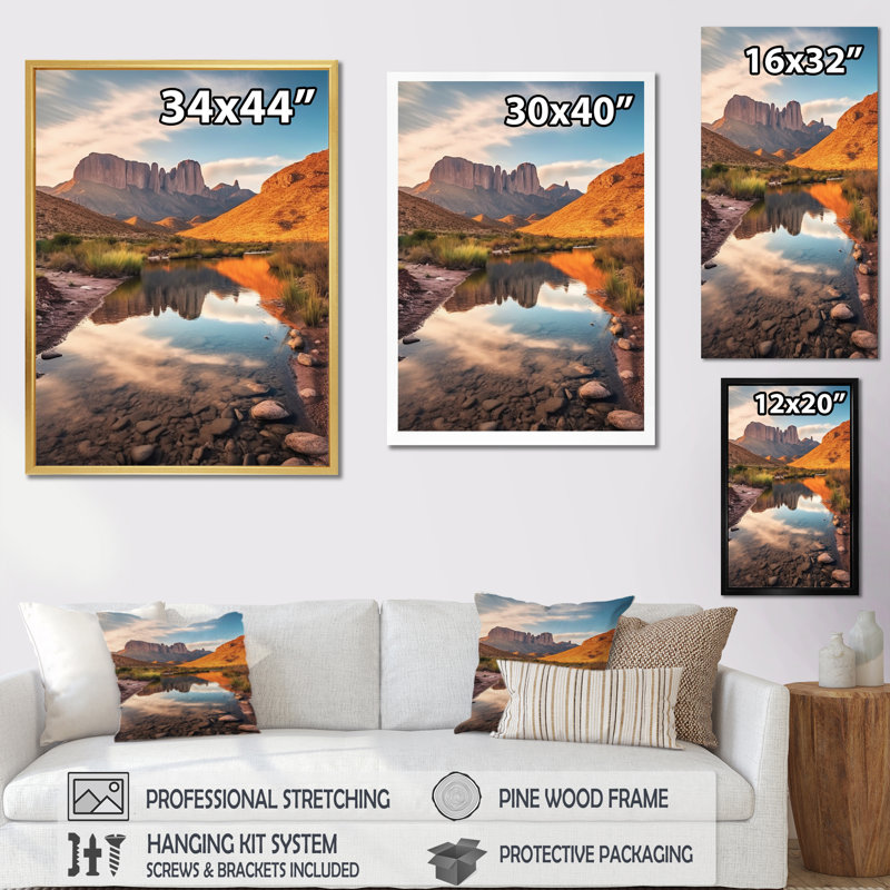 Texas Big Bend National Park, impression sur toile, H 40 po x l 30 po x P 1,5 po, Cadre naturel flottant