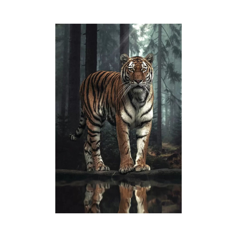 The Tiger In The Forest by Zenja Gammer - Print on Canvas, Wrapped Canvas, 30.48 cm H x 45.72 cm W