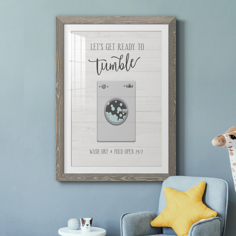 Tumble - Imprimé, H 31,5 po x l 23,5 po x P 1,5 po, Cadre en papier gris