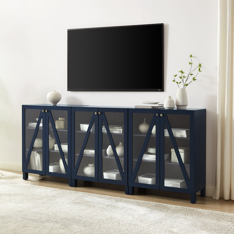 Arrastia 38'' H Media Shelves, Navy Blue