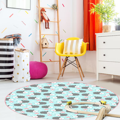Alcinda Vinyl Machine Printed Area Rug