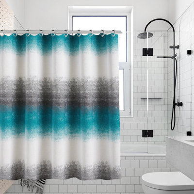 Teal & Gray Ombre Shower Curtains, 71 × 71