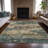 Machine Washable Indoor/Outdoor Xhevrie Teal Rug-112027323