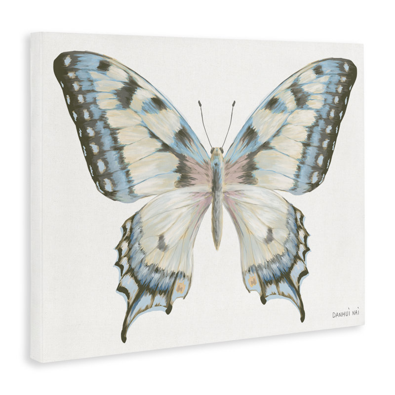 Toile de papillon bleue et bleue, design par Danhui Nai, H 16 po x l 20 po