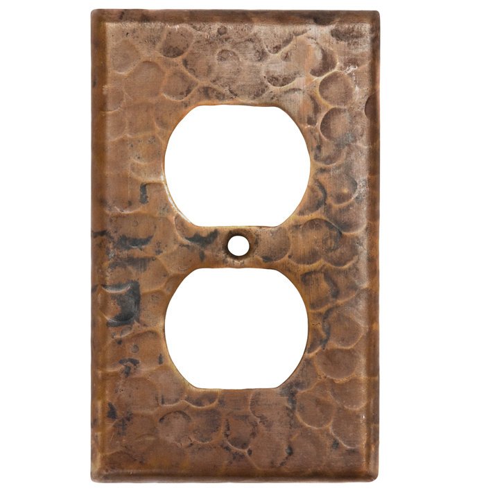 Copper Switchplate Single Duplex, 2 Hole Outlet Cover - Quantity 4 (Set of 4) Premier Copper Products
