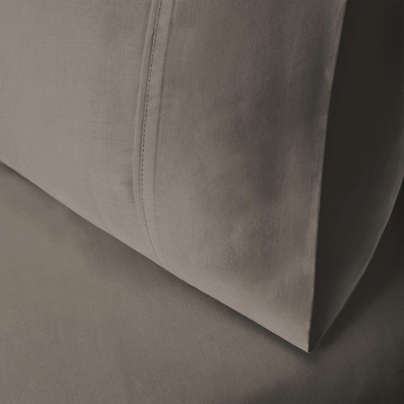 Superior Grey Cotton Polyester Blend Standard Pillowcase Set