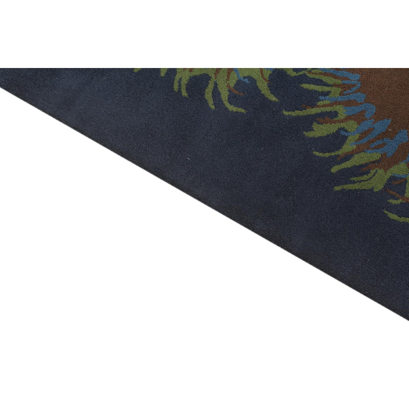 Tapis carré bleu marine Orlando