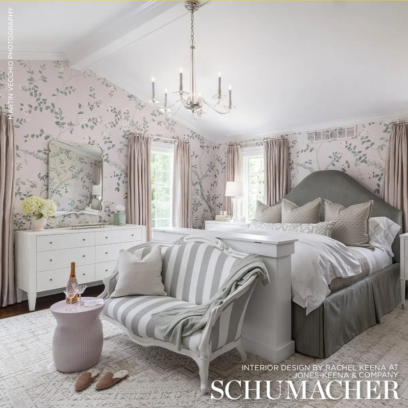 Schumacher x Miles Redd Madame De Pompadour Panel Set, Blush