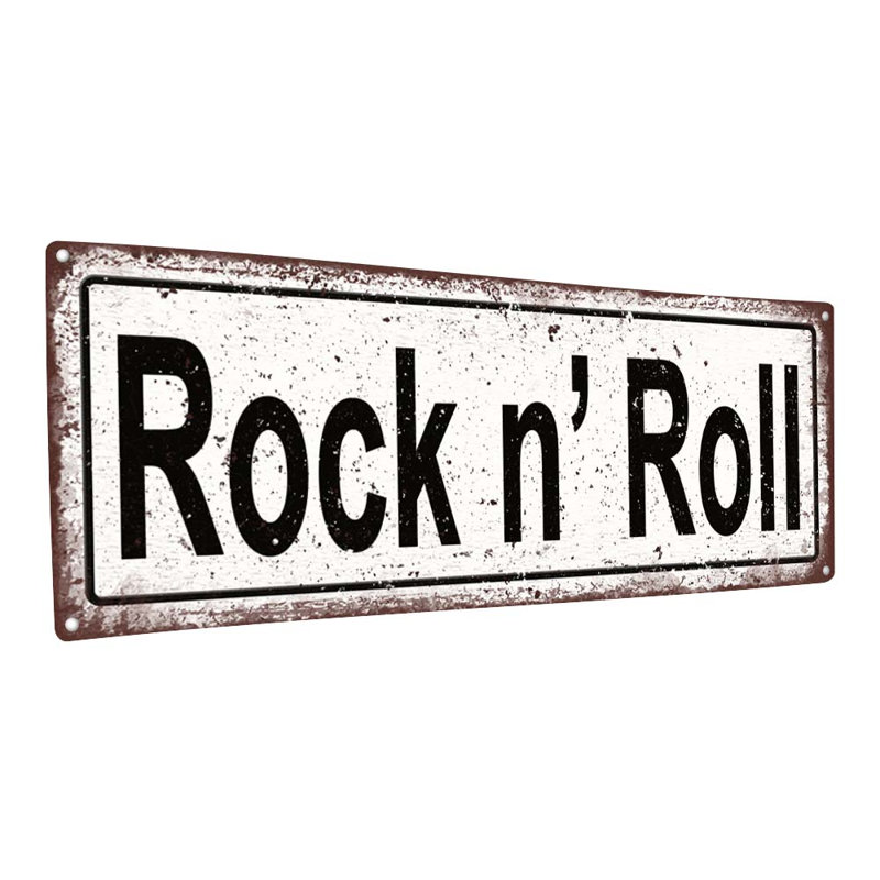 Distressed, Rock N' Roll Metal Sign