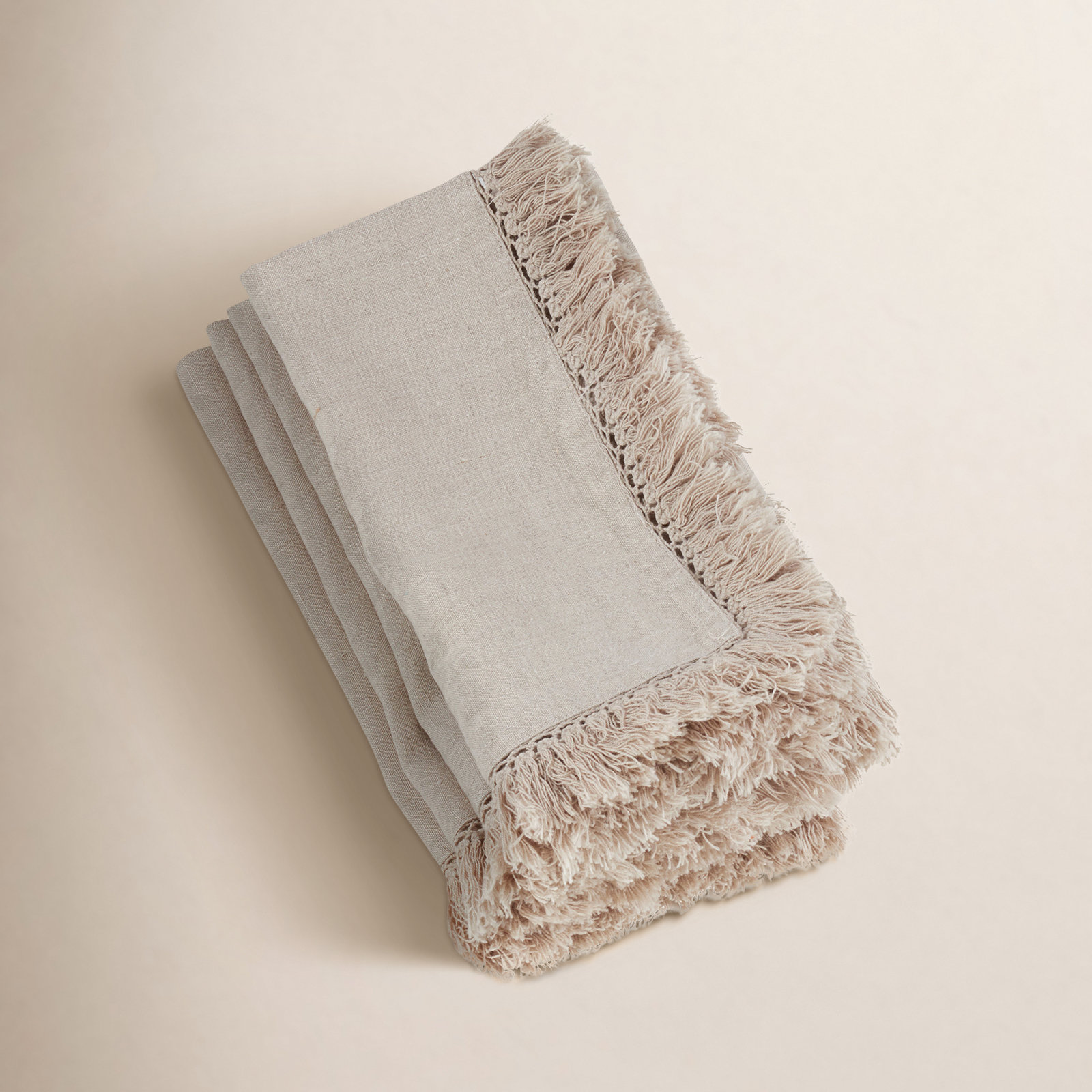 Refined Rustic Collection Linen Square Napkin, Beige