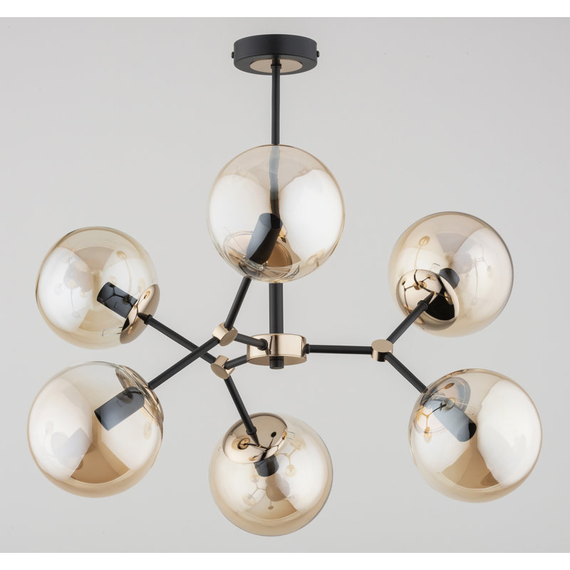 Ambrister 6 - Light Chandelier, Gold, Black