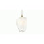 Luminaire suspendu transitionnel en or 1 lumière avec abat-jour en verre blanc-1608752365