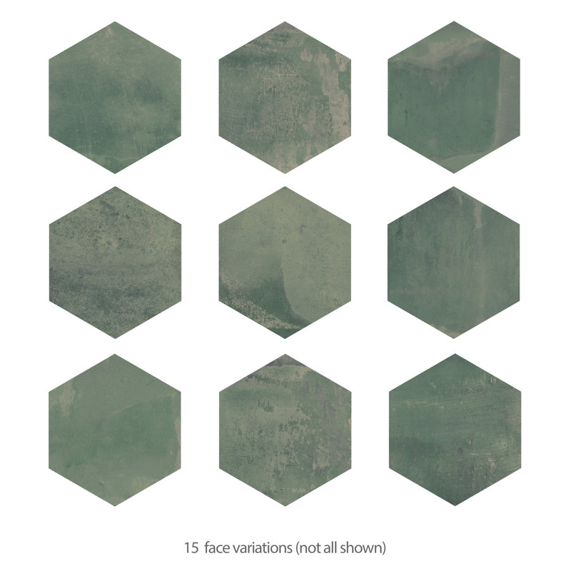 Argillos Hex 20-1/2 In. X 23-5/8 In. Porcelain Floor And Wall Tile, Green