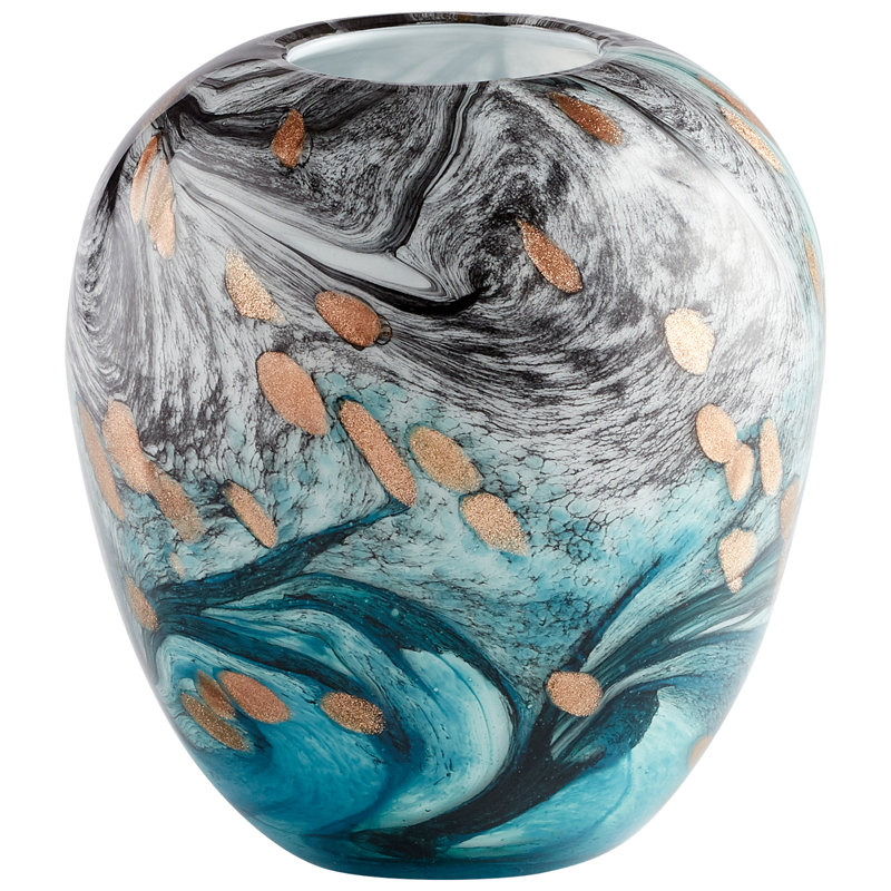 Prismatic Glass Table Vase, 8" H x 7.25" W x 7.25" D
