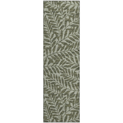 Premium Machine Washable Harsukhman AMF111 Green Rug