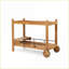 Chariot-bar transitionnel en bois d'acacia avec porte-bouteilles de vin | Mobile | Métal Bois | Noyer brun