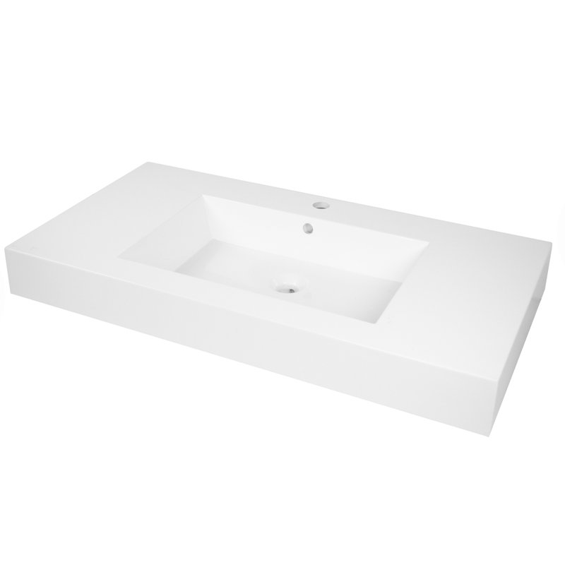 Eisen Home Freya 18.5'' White Plastic Rectangular Bathroom Sink with Overflow