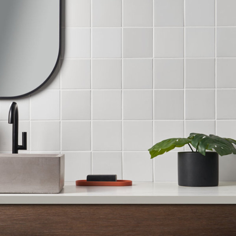 Born 5X5 Matte Porcelain Tile, White