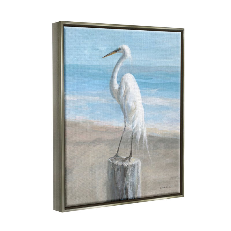 «Stupell Industries Egret Coastal Landscape», art mural sur toile par Danhui Nai, H 21 po x l 17 po x P 1,7 po