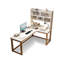 Bureau d'angle en L en bois massif avec bibliothèque intégrée-1004002227-1004002228-1004002231