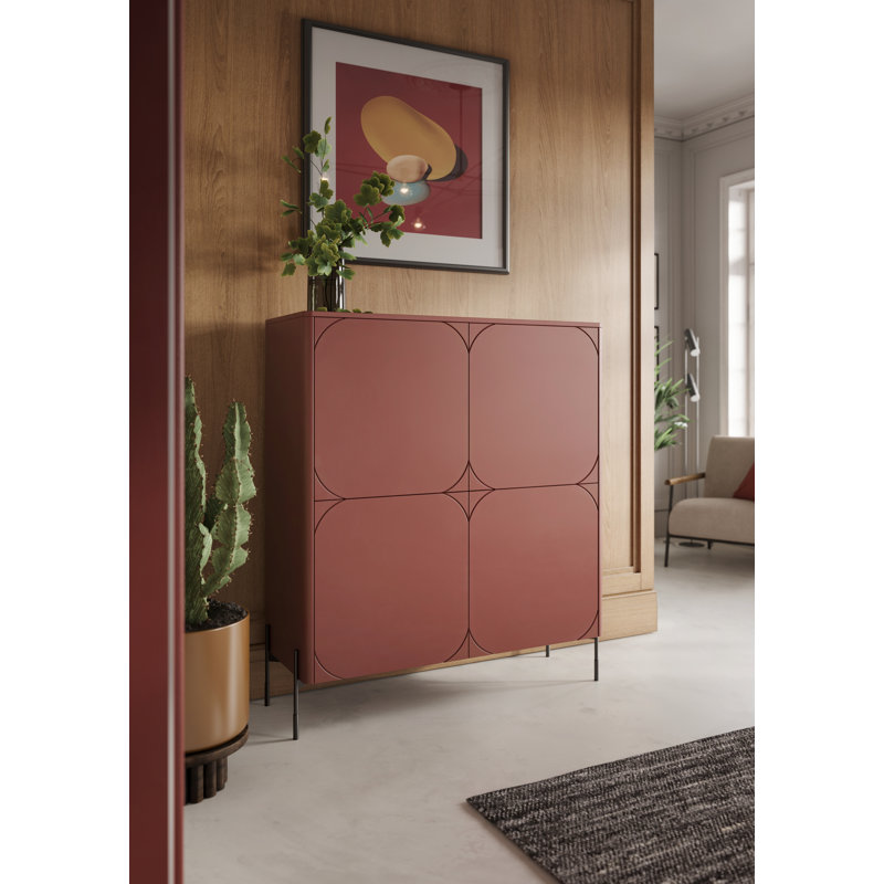 Asoni 2 Door Manufactured Wood Wardrobe, Burgundy