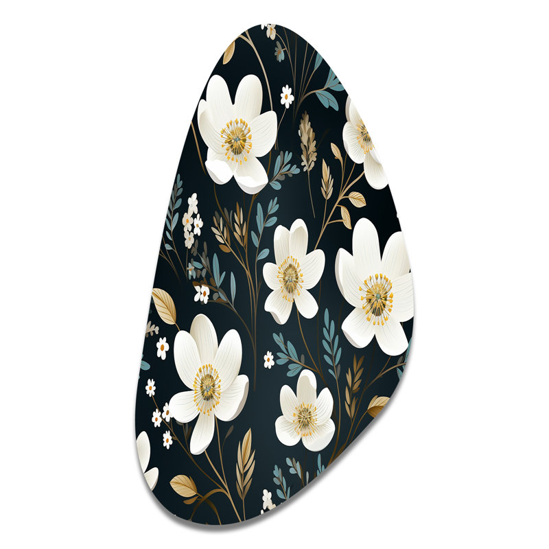 Hackman - Décoration murale irrégulière en métal à motif floral d'automne, H 39 po x l 21 po