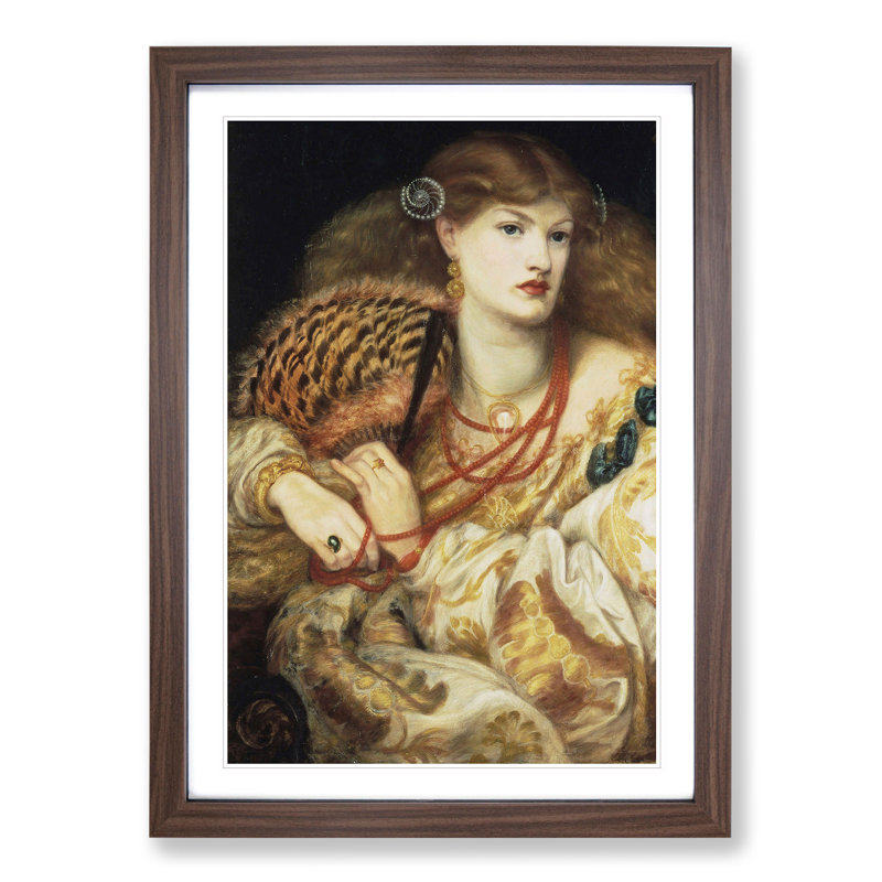 Monna Vanna by Dante Gabriel Rossetti - Picture Frame Painting, 48cm H x 36cm W x 2cm D, Walnut
