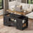 Lift Top Coffee Table, 39.37" Large Wooden Farmhouse Coffee Table With Drawer & Open Storage Shelves, Rectangular Living Room Table, Center Table For Living Room, Home Office, Brown/Black-618764517-618764521